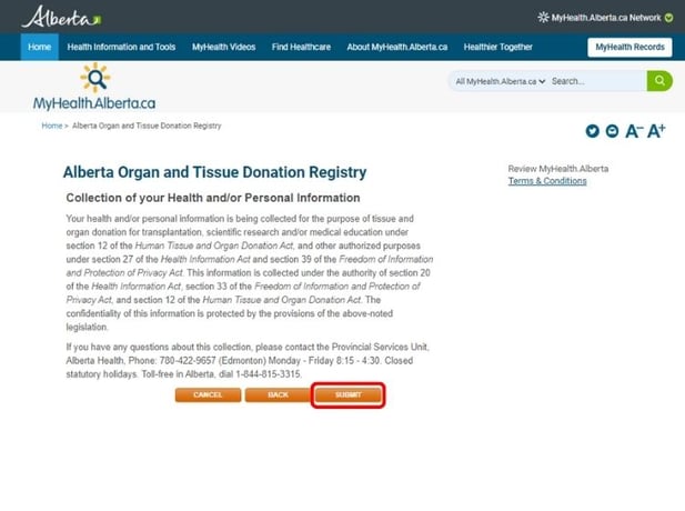 Register or update consent alberta organ donation  (3)