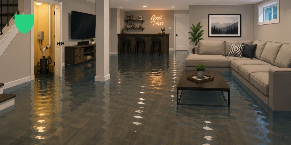 What the basement Looks like flooded