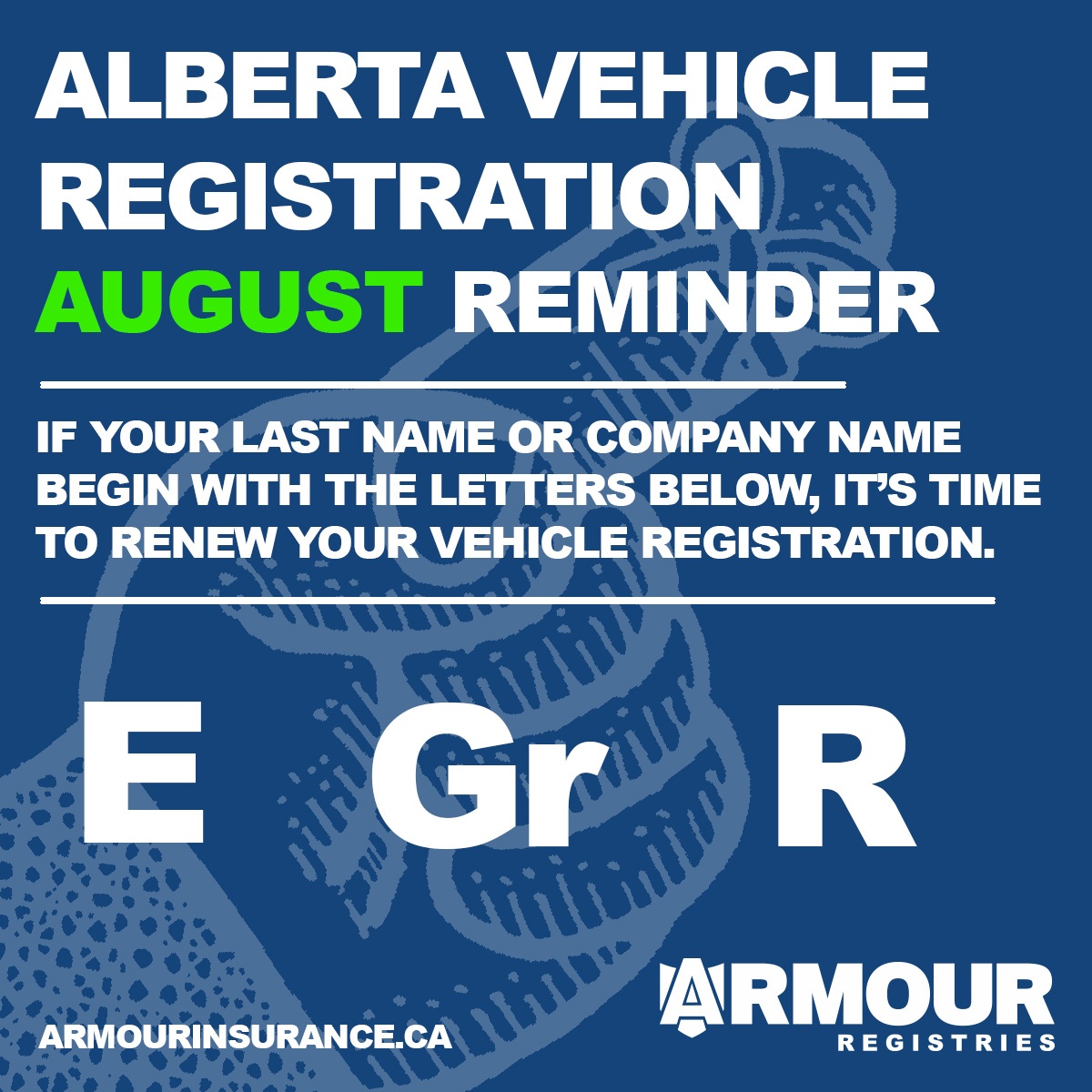 August Vehicle Registration Renewals