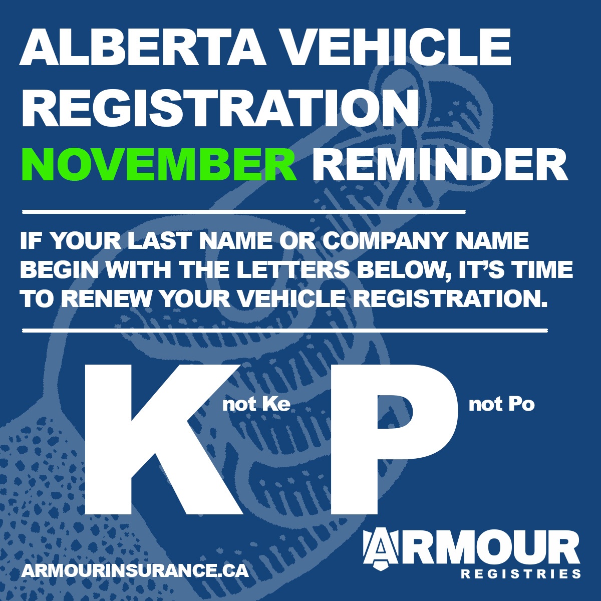 November Vehicle Registration Renewals